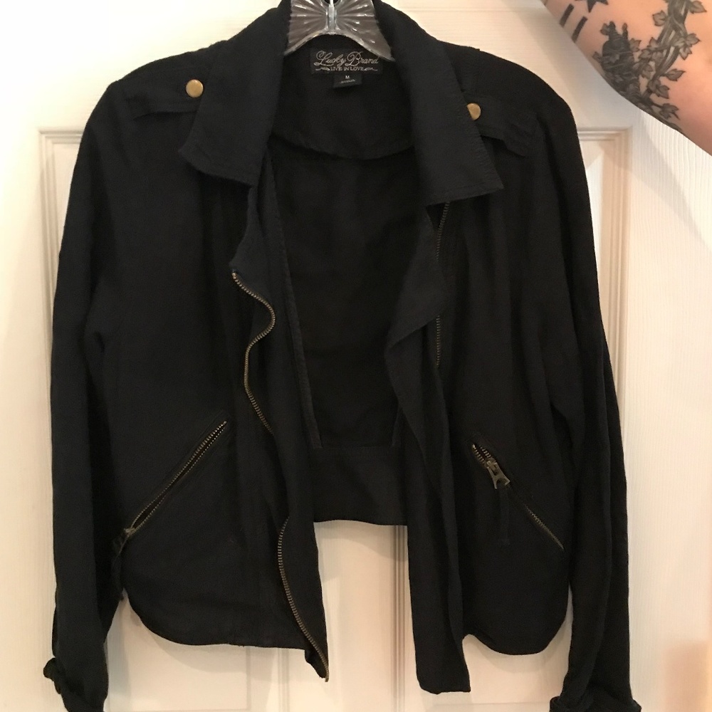 SOLD: Lucky Black Lightweight Moto Jacket